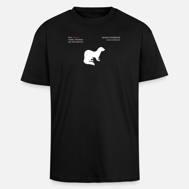 Frettchen - Oversized Heavyweight Unisex T-Shirt - Schwarz