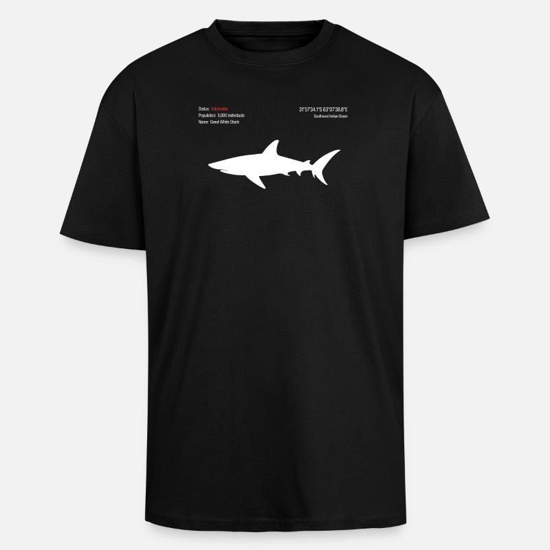 Requin - T-shirt unisexe oversize épais - noir