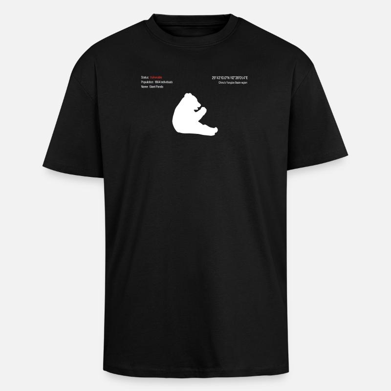 Panda - Unisex Oversized Heavyweight T-shirt - black