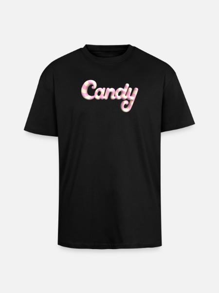 Candy Lettering – 3D Render Candy Style - Unisex Oversized Heavyweight T-shirt - black