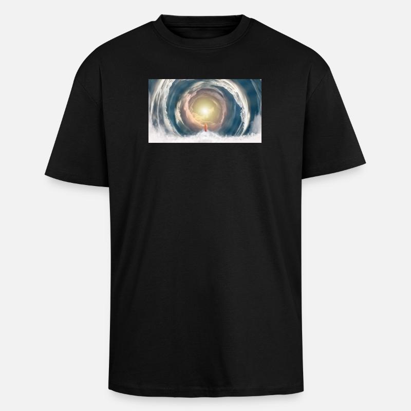 Faisceau de lumière céleste - T-shirt unisexe oversize épais - noir