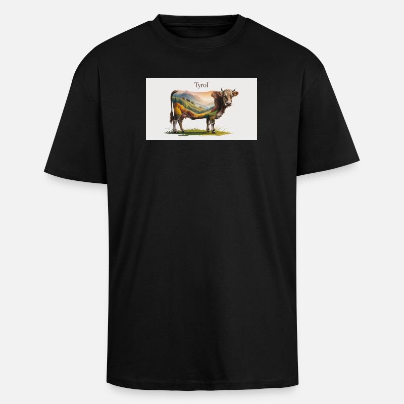 Tyrol - Oversized Heavyweight Unisex T-Shirt - Schwarz