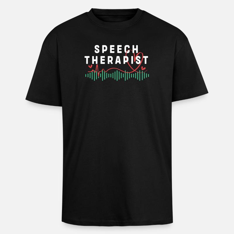 Sprachtherapeut Logopäde Logopädie - Oversized Heavyweight Unisex T-Shirt - Schwarz