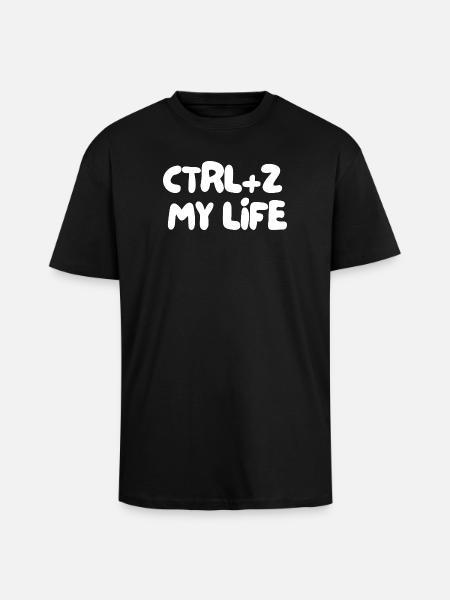 CTRL+Z MY LIFE - Unisex Oversized Heavyweight T-shirt - black