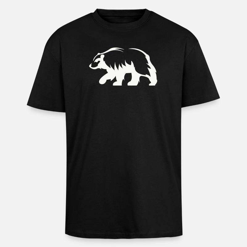Bear Silhouette - Unisex Oversized Heavyweight T-shirt - black