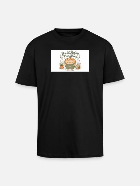 Bread mainly cuddly rolls - Unisex Oversized Heavyweight T-shirt - black