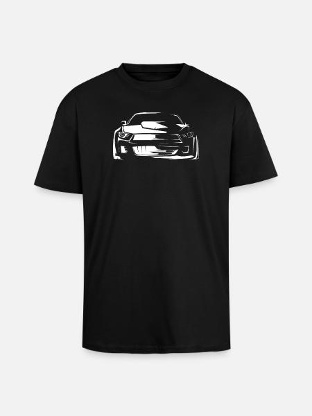 US Muscle Car V8 Sports Car Cars Tegning Skitse - Unisex oversized heavyweight t-shirt - sort