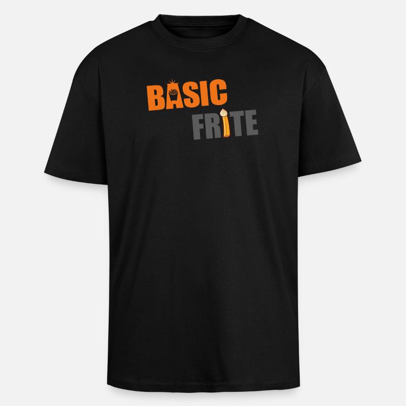 Basic fries 2 - Unisex Oversized Heavyweight T-shirt - black