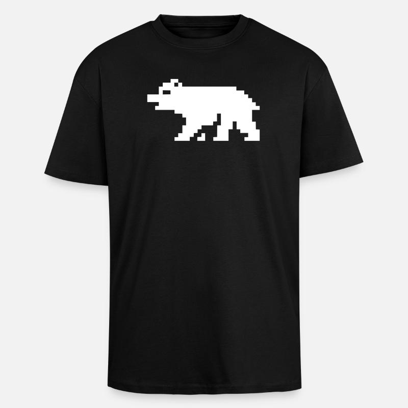 Ours en pixels 8 bits - T-shirt unisexe oversize épais - noir