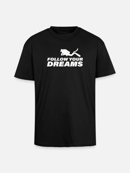 Follow Your Dreams - Unisex Oversized Heavyweight T-shirt - black