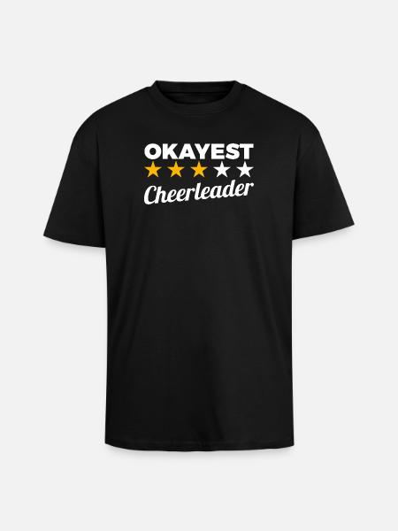 Okayest Cheerleader - Unisex Oversized Heavyweight T-shirt - black