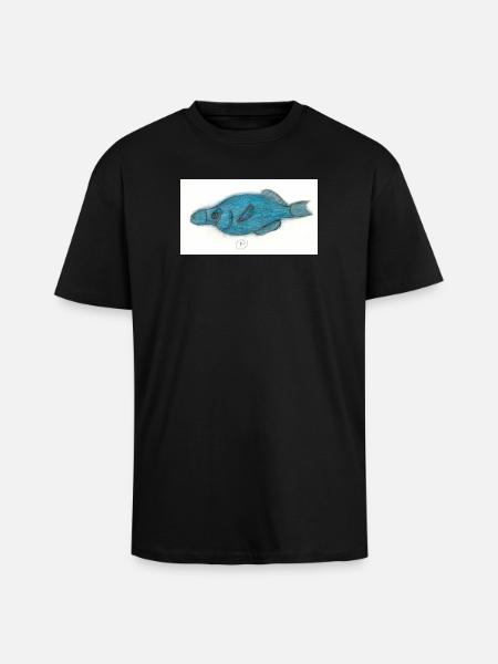 Vogellippfisch - Oversized Heavyweight Unisex T-Shirt - Schwarz