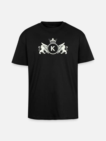 K Kreis Wappen Krone - Oversized Heavyweight Unisex T-Shirt - Schwarz