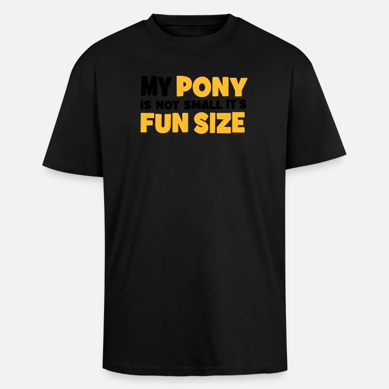 Pony - Oversized Heavyweight Unisex T-Shirt - Schwarz