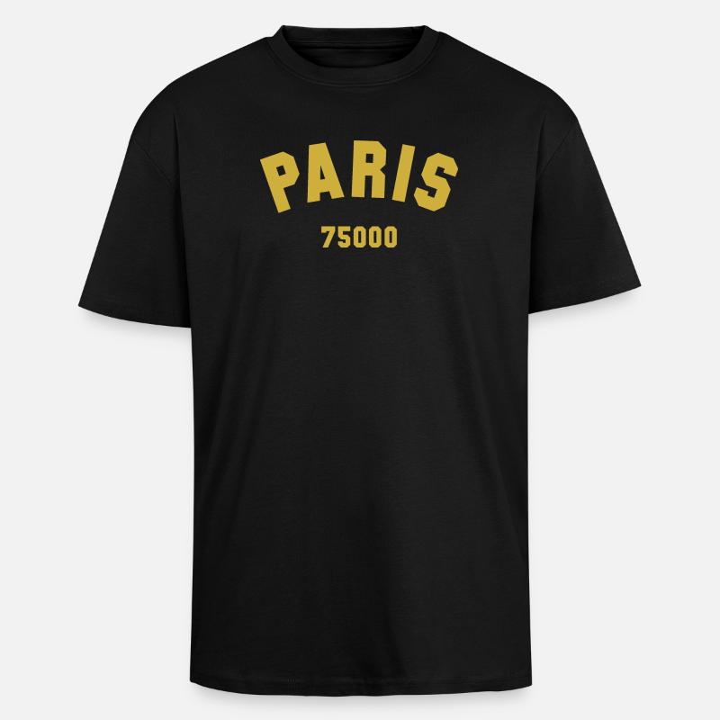 PARIS Postal code - Oversized Heavyweight Unisex T-Shirt - Schwarz