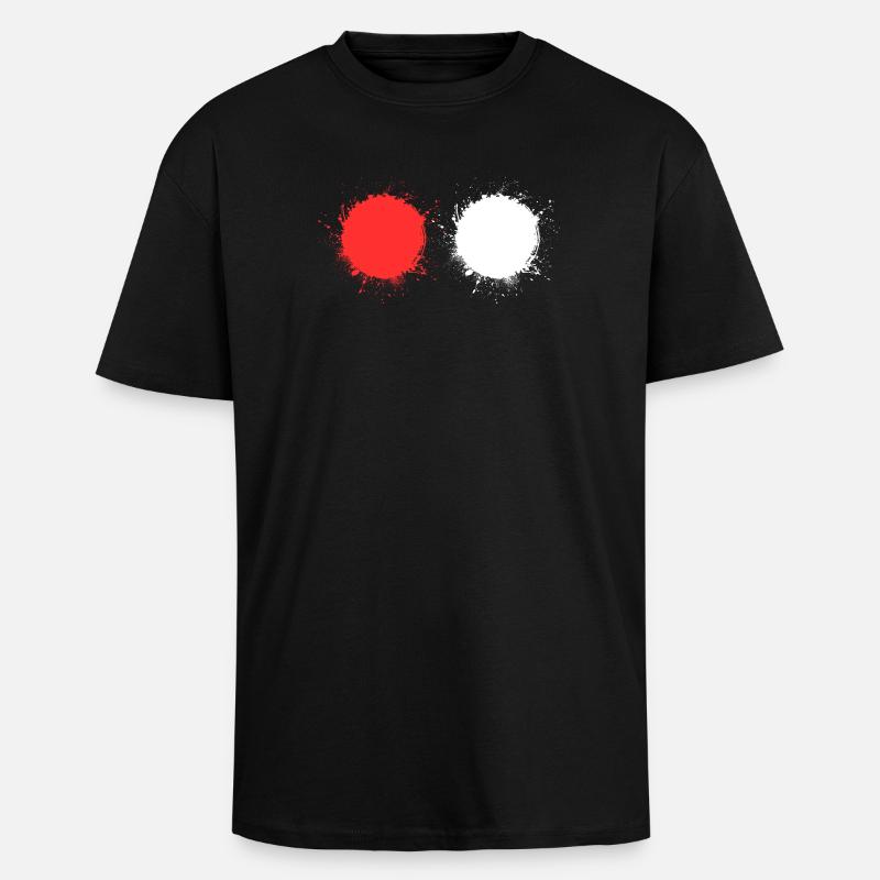Rot Weiß - Oversized Heavyweight Unisex T-Shirt - Schwarz