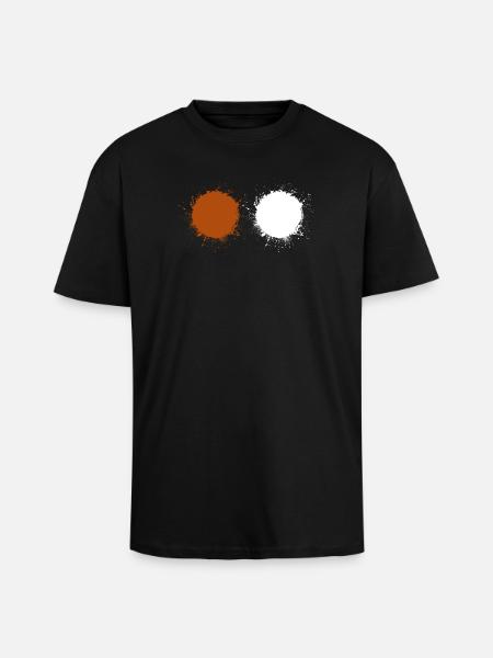 Brown White - Unisex Oversized Heavyweight T-shirt - black