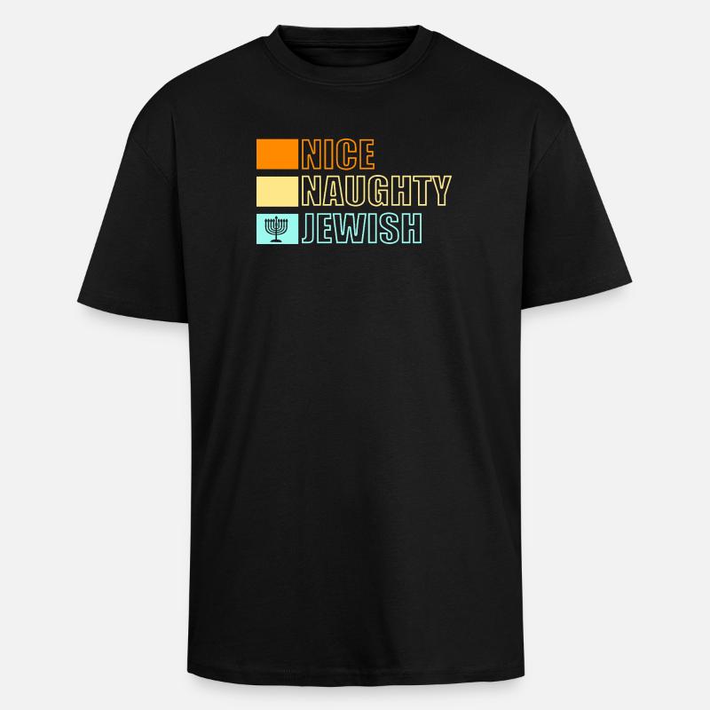 Hanoukka Hanoukka Hanoucca - T-shirt unisexe oversize épais - noir