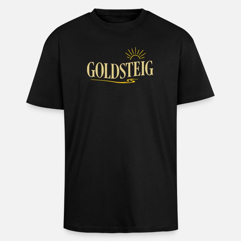 Goldsteig Typografie Wanderpfad - Oversized Heavyweight Unisex T-Shirt - Schwarz