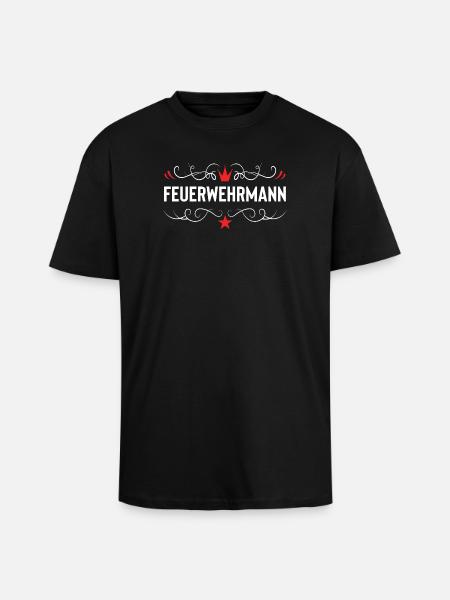 Feuerwehrmann Feuerwehr - Oversized Heavyweight Unisex T-Shirt - Schwarz