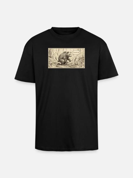 Waldgespräch: Bär und Hase - Oversized Heavyweight Unisex T-Shirt - Schwarz