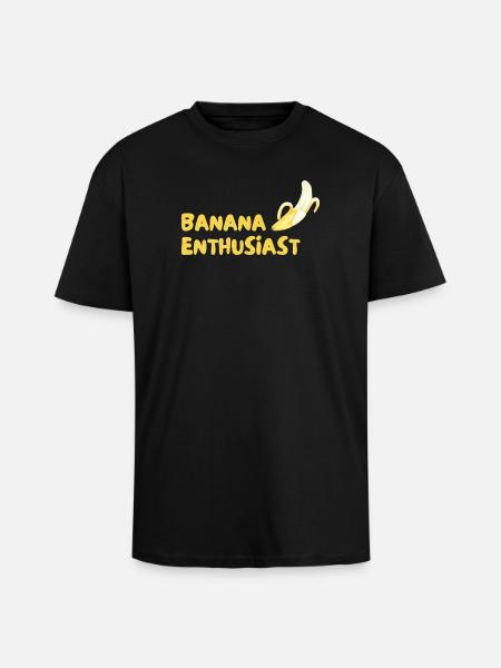 Banana Enthusiast Logo - Unisex Oversized Heavyweight T-shirt - black