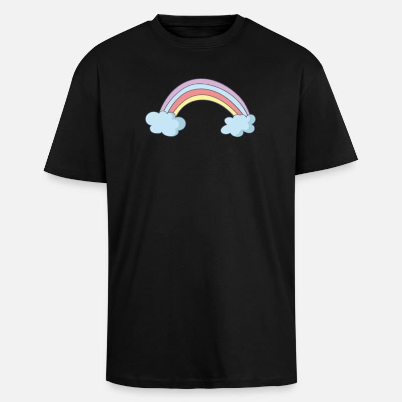 Regenbogen - Oversized Heavyweight Unisex T-Shirt - Schwarz