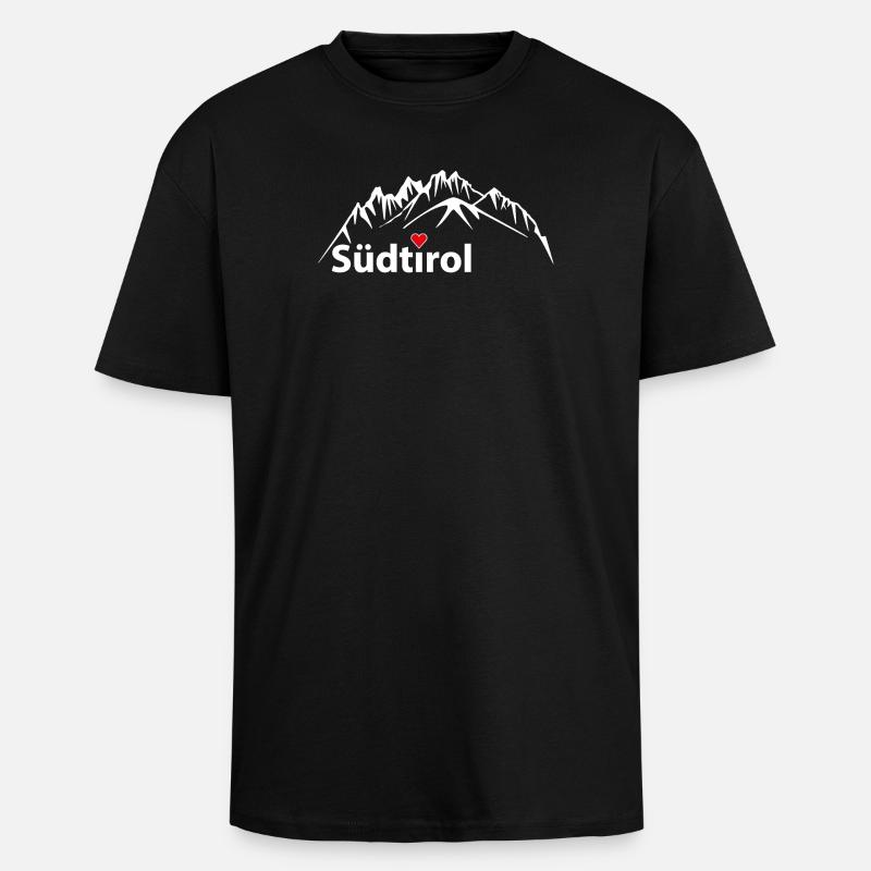 Die Dolomiten, Berge Südtirol - Oversized Heavyweight Unisex T-Shirt - Schwarz