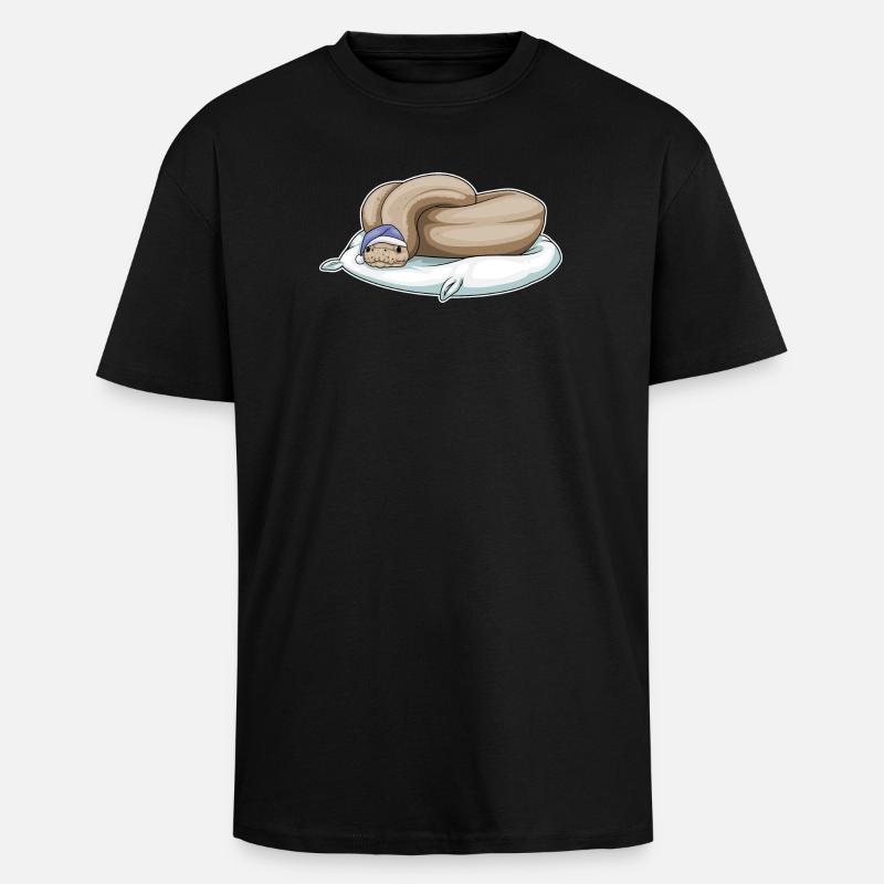 Oreiller de couchage serpent - T-shirt unisexe oversize épais - noir