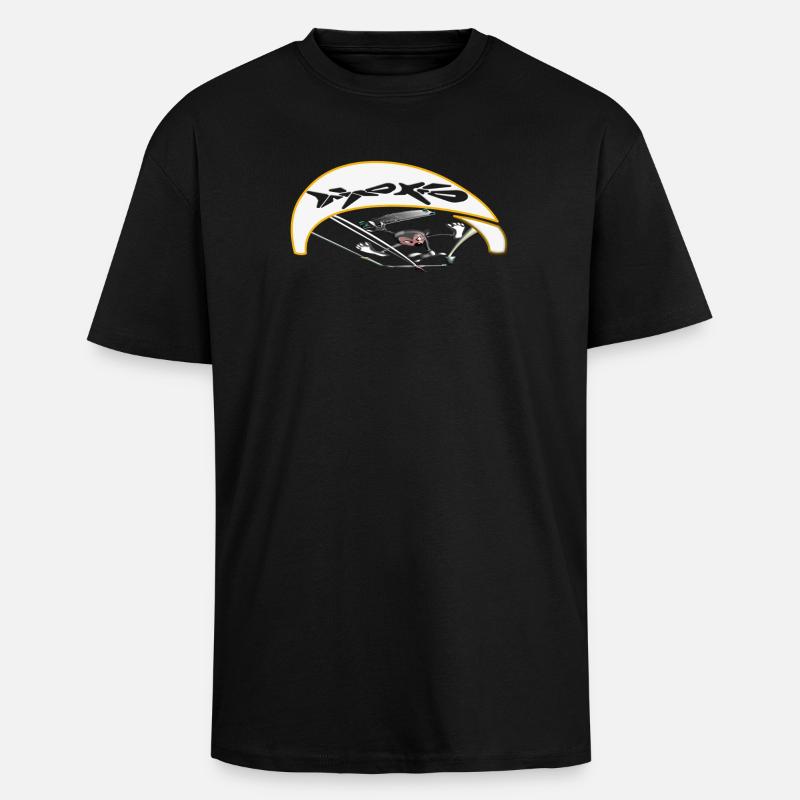 Kiter actif avec trajectoire dynamique - T-shirt unisexe oversize épais - noir