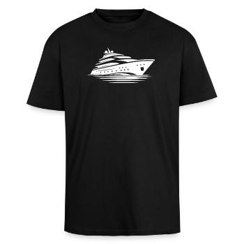 Kreuzfahrtträume auf hoher See Cruise Mode On - Oversized Heavyweight Unisex T-Shirt - Schwarz - Vorne - Alina (178cm) & Michal (187cm)