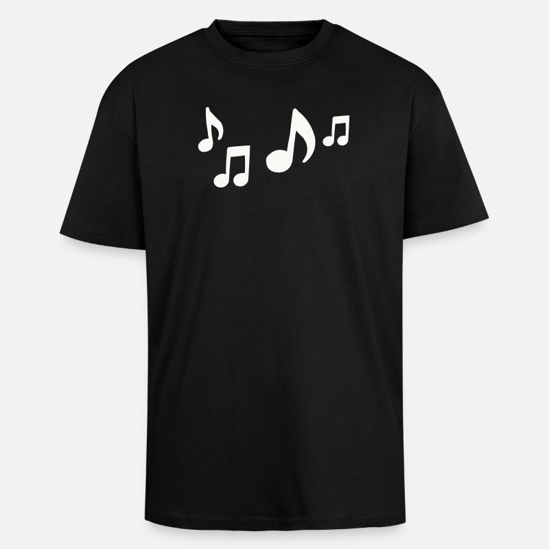Flow of notes silhouette - Unisex Oversized Heavyweight T-shirt - black