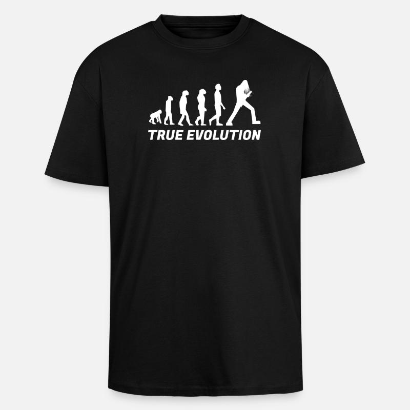 True Evolution Metal - White - Unisex Oversized Heavyweight T-shirt - black