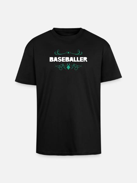 Baseball Ornament Style - Unisex Oversized Heavyweight T-shirt - black
