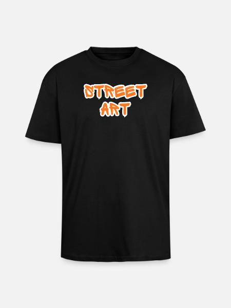 Orange Graffiti Street Art - Unisex Oversized Heavyweight T-shirt - black