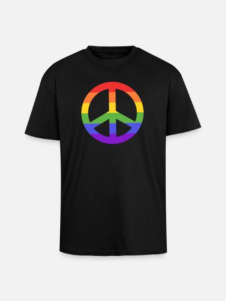 Peace Sign Hippie - Oversized Heavyweight Unisex T-Shirt - Schwarz