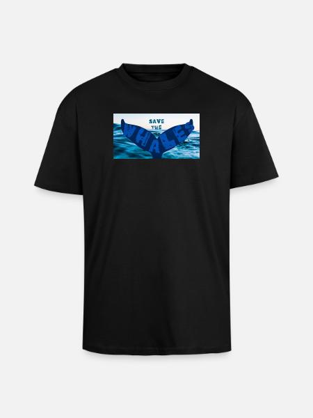 Save the whales - Unisex Oversized Heavyweight T-shirt - black