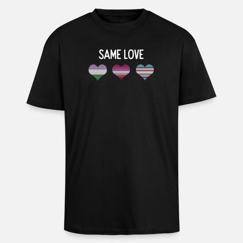 LGBTQ Pride Month - Same Love - Unisex Oversized Heavyweight T-shirt - black