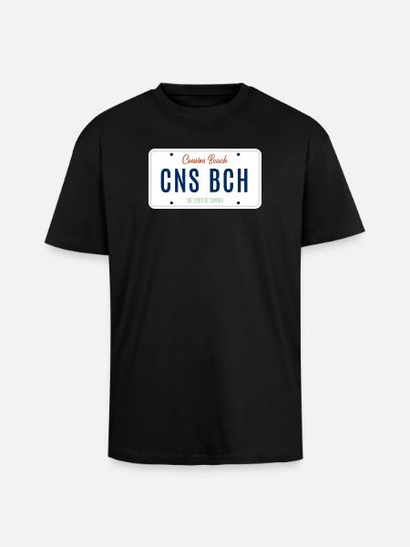 Cousins Beach – License Plate - Unisex Oversized Heavyweight T-shirt - black