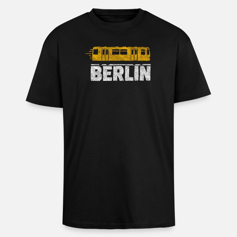 Graphique du tramway de Berlin - T-shirt unisexe oversize épais - noir