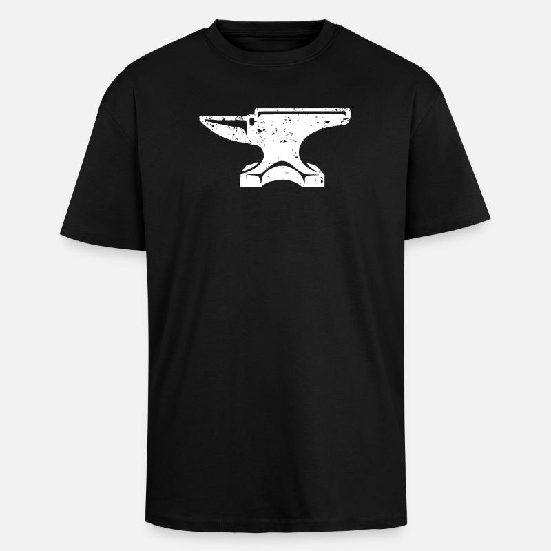 Forged Anvil Icon Tee - Unisex Oversized Heavyweight T-shirt - black