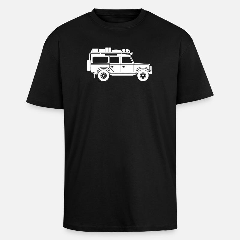 Defender D110-White - Oversized Heavyweight Unisex T-Shirt - Schwarz
