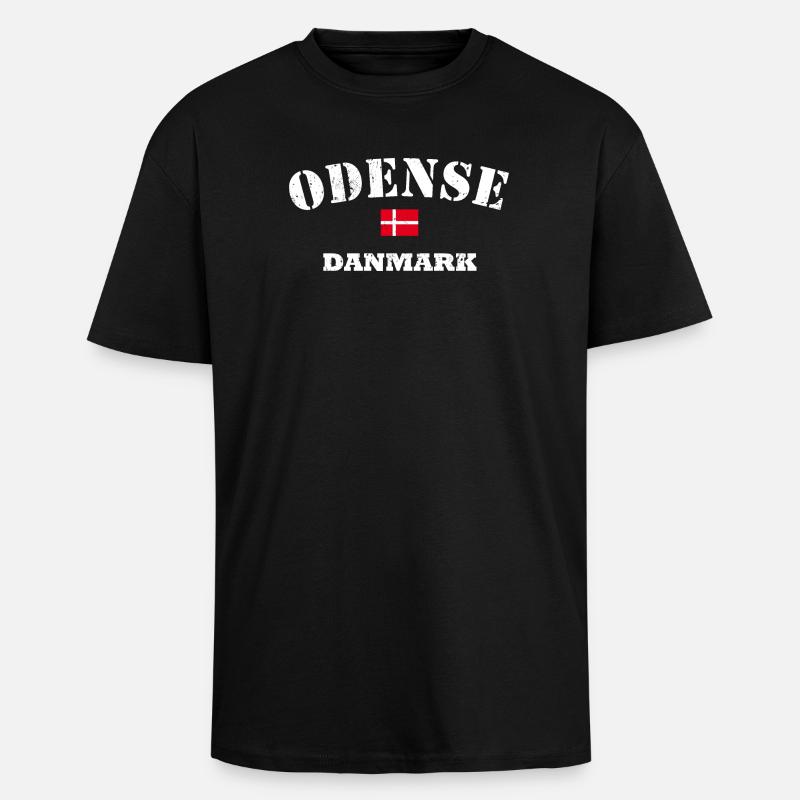Odense Danmark - Oversized Heavyweight Unisex T-Shirt - Schwarz
