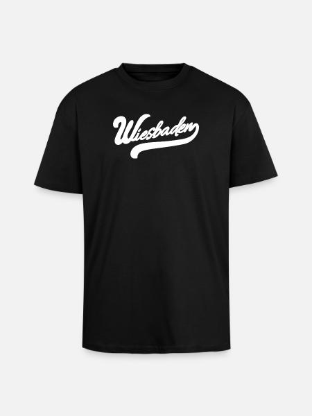 Wiesbaden Retro - Unisex Oversized Heavyweight T-shirt - black