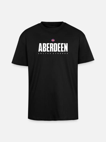 Aberdeen Crest UK Flag - Unisex Oversized Heavyweight T-shirt - black