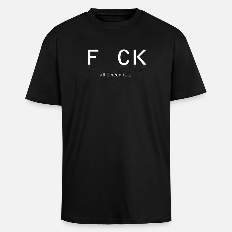Provocative textual design with slogan - Unisex Oversized Heavyweight T-shirt - black
