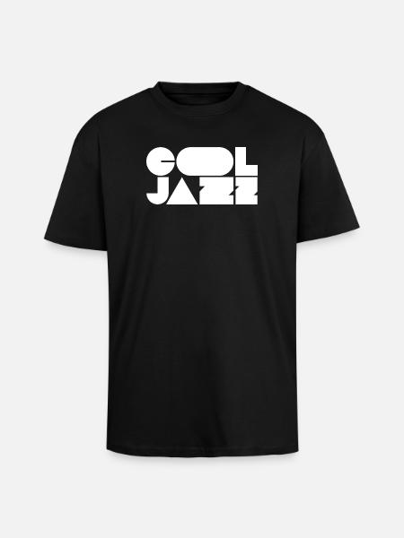 Bold cool jazz logo design - Unisex Oversized Heavyweight T-shirt - black