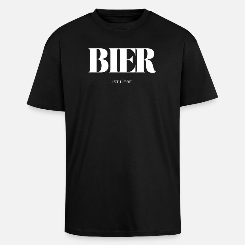 Bier ist Liebe - Oversized Heavyweight Unisex T-Shirt - Schwarz