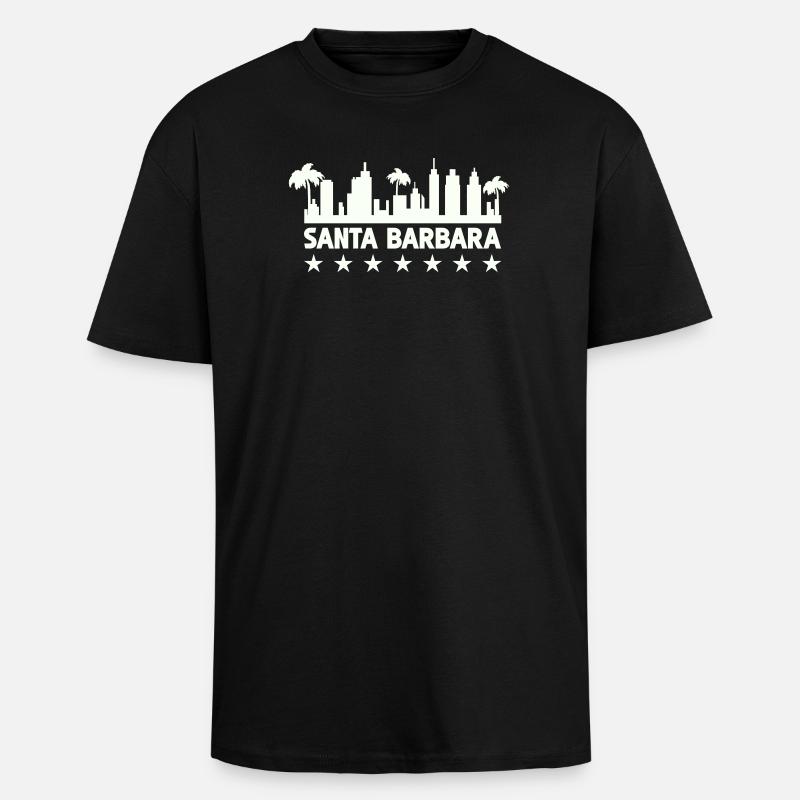 Silhouette côtière de Santa Barbara - T-shirt unisexe oversize épais - noir