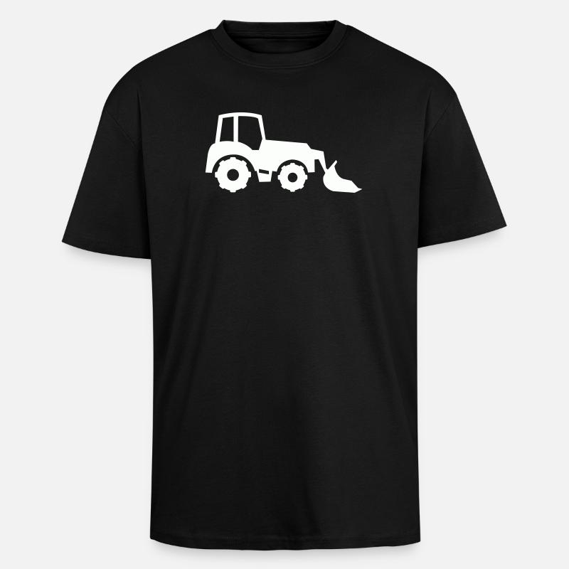 Chargeuse avant Silhouette de Tracteur - T-shirt unisexe oversize épais - noir